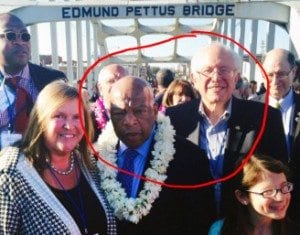 Proof that Lewis has met Sanders and was aware of his Civil Rights activity.